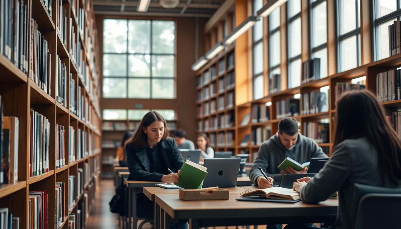 Student using learning strategies while studying